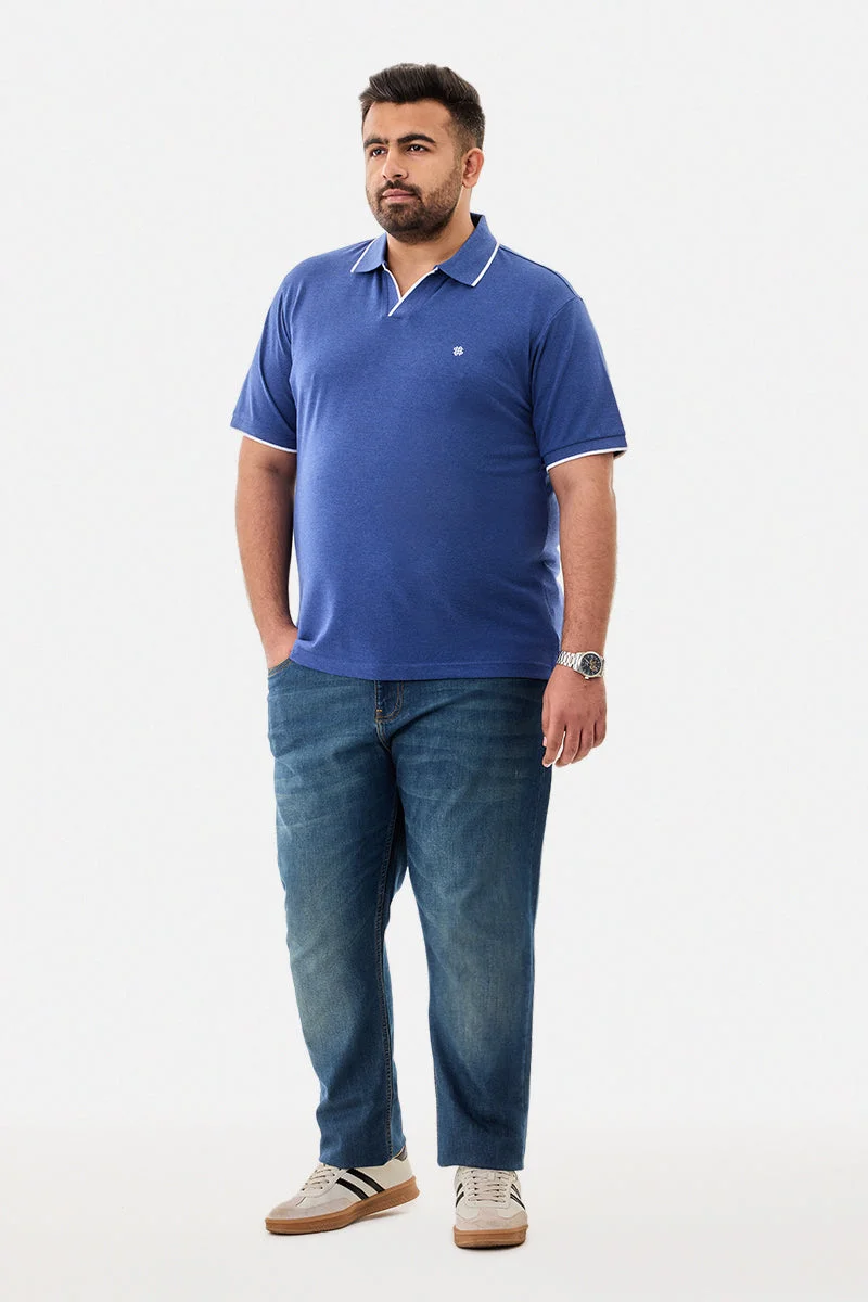 SNITCH Regular Fit Stretch Plus Size Polo T-Shirt